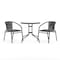 Flash Furniture Round Table Set, Aluminum, Glass, Metal, Plastic, Rattan, Clear TLH-087RD-037GY2-GG - alternate 1